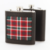 Hip Flask, Tartan and Leather, Over 600 Tartans